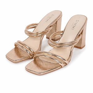 Simmi London Metallic Rose Gold Strappy Heels Size 8 NWOT